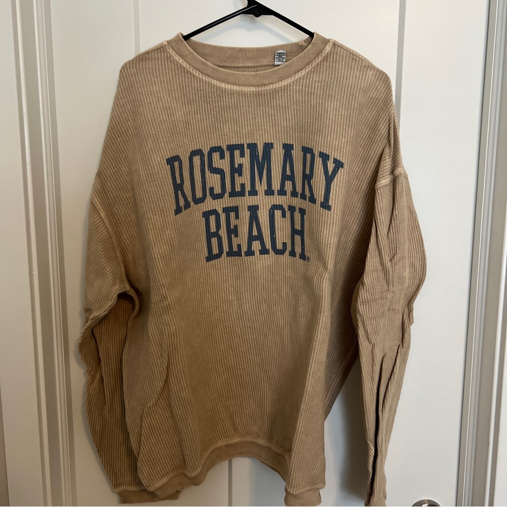 Rosemary Beach Tan ribbed Sweatshirt size large